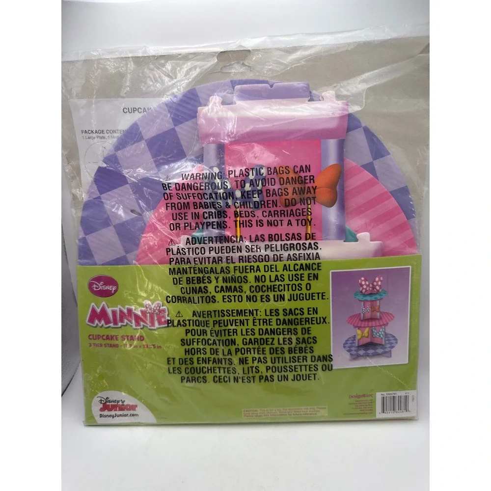 Disney‎ Minnie Mouse Cupcake Stand 3 Tier Tower Party Treat Display
